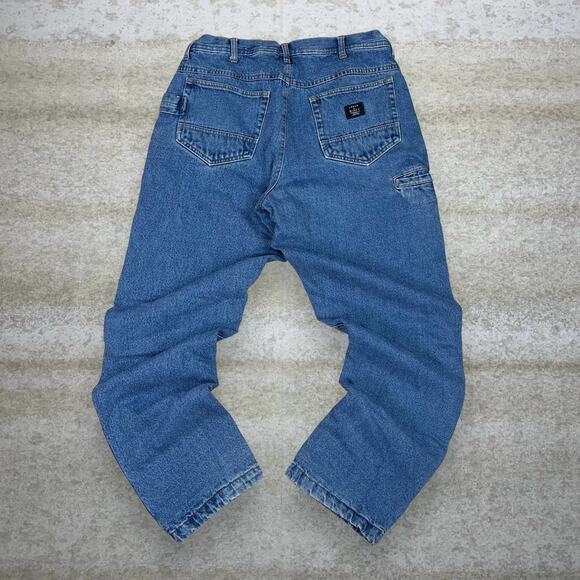 Lakin x Mckey Key Carpenter Jeans Relaxed Fit Medium Wash Denim Plaid Lined - Picture 1 of 4